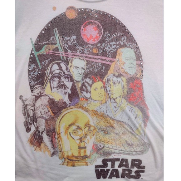 Star Wars 1977 Movie Poster Graphic T-Shirt Luke Vader CP30‎ Womens Size M - Picture 2 of 6